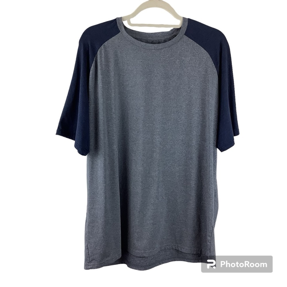 01.Algo Blue Raglan Colorblock Performance T-Shirt - image 1